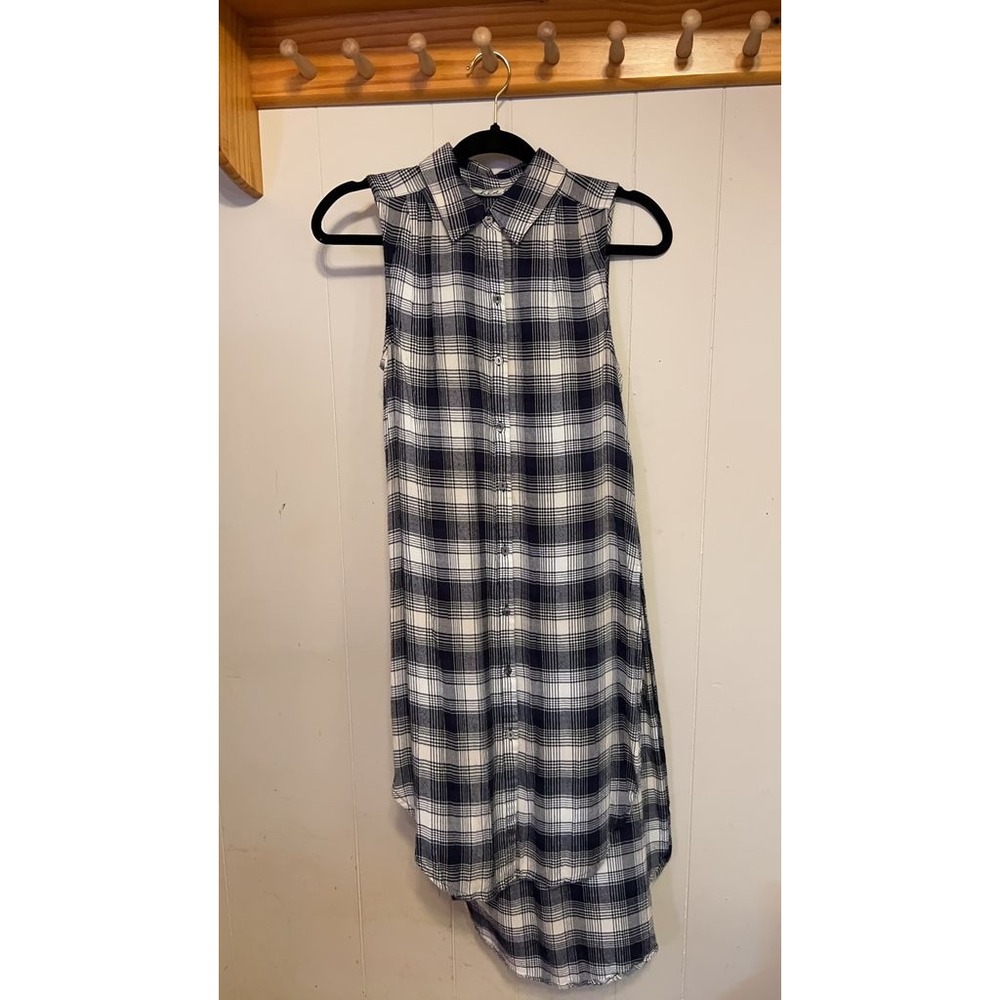 Chloe K Sleeveless Plaid Shirt Dress